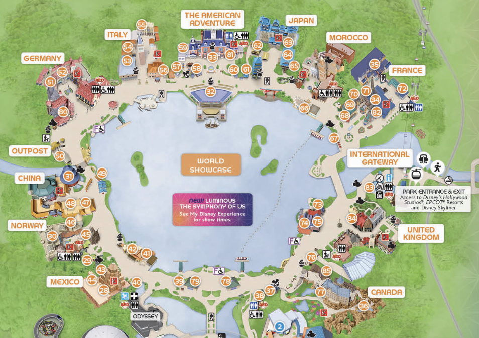 Printable Map Of Epcot 2023