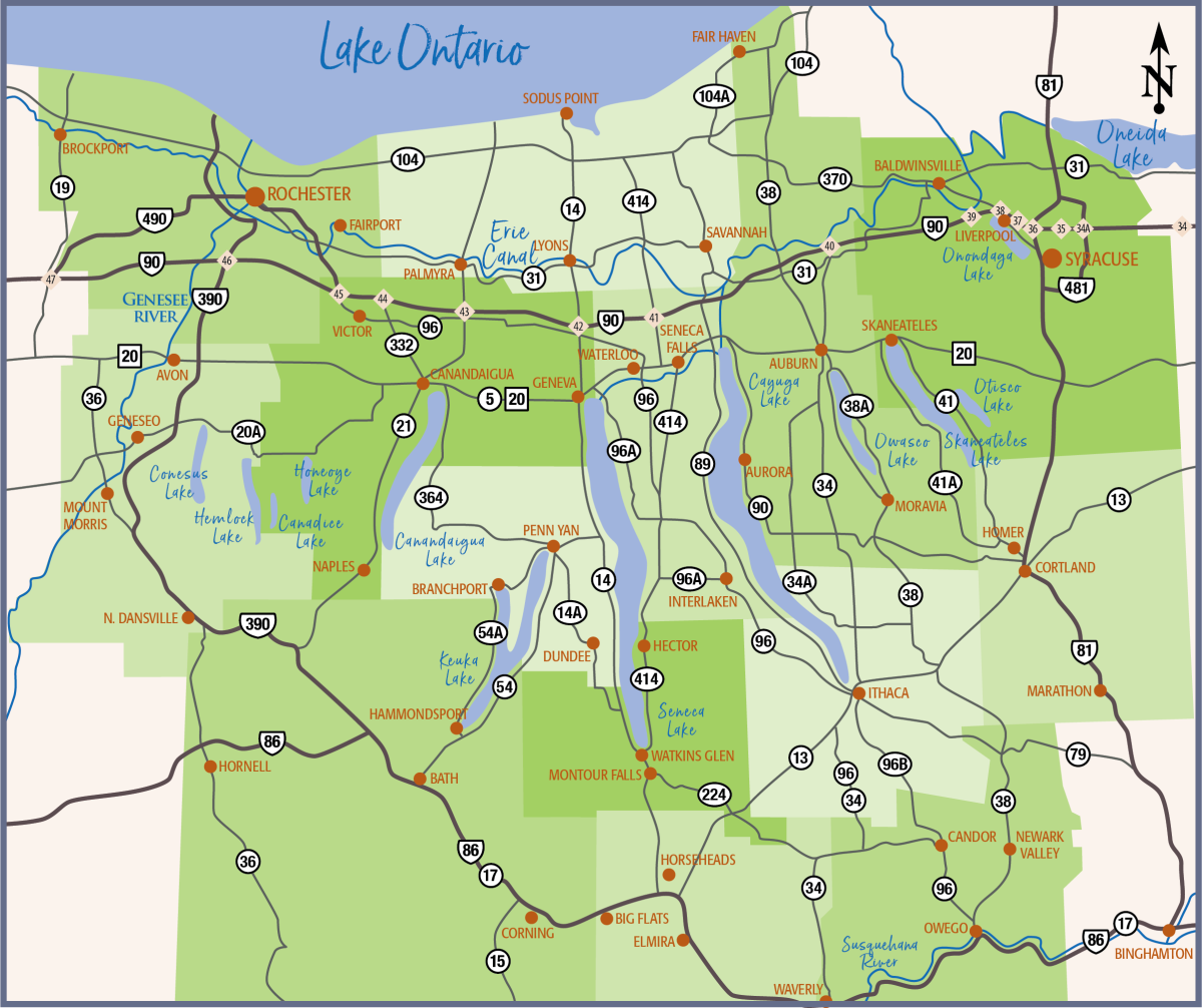 Printable Map Of Finger Lakes