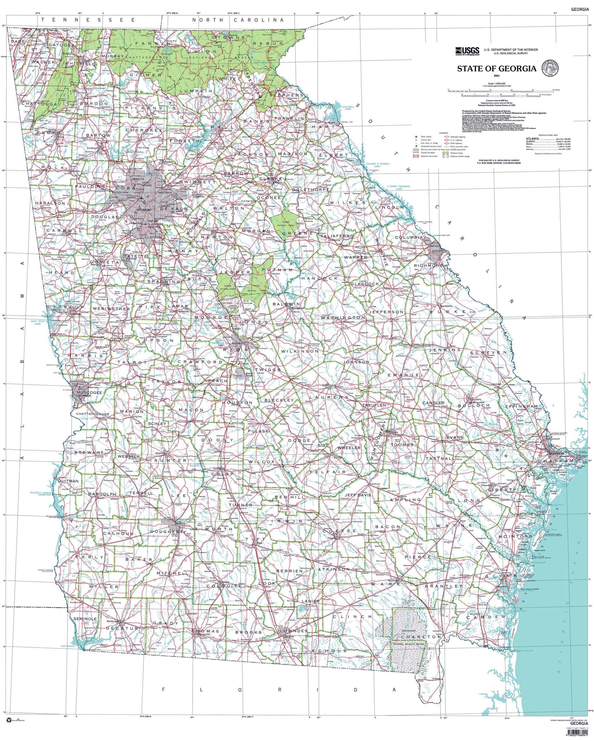 Printable Map Of Georgia Cities