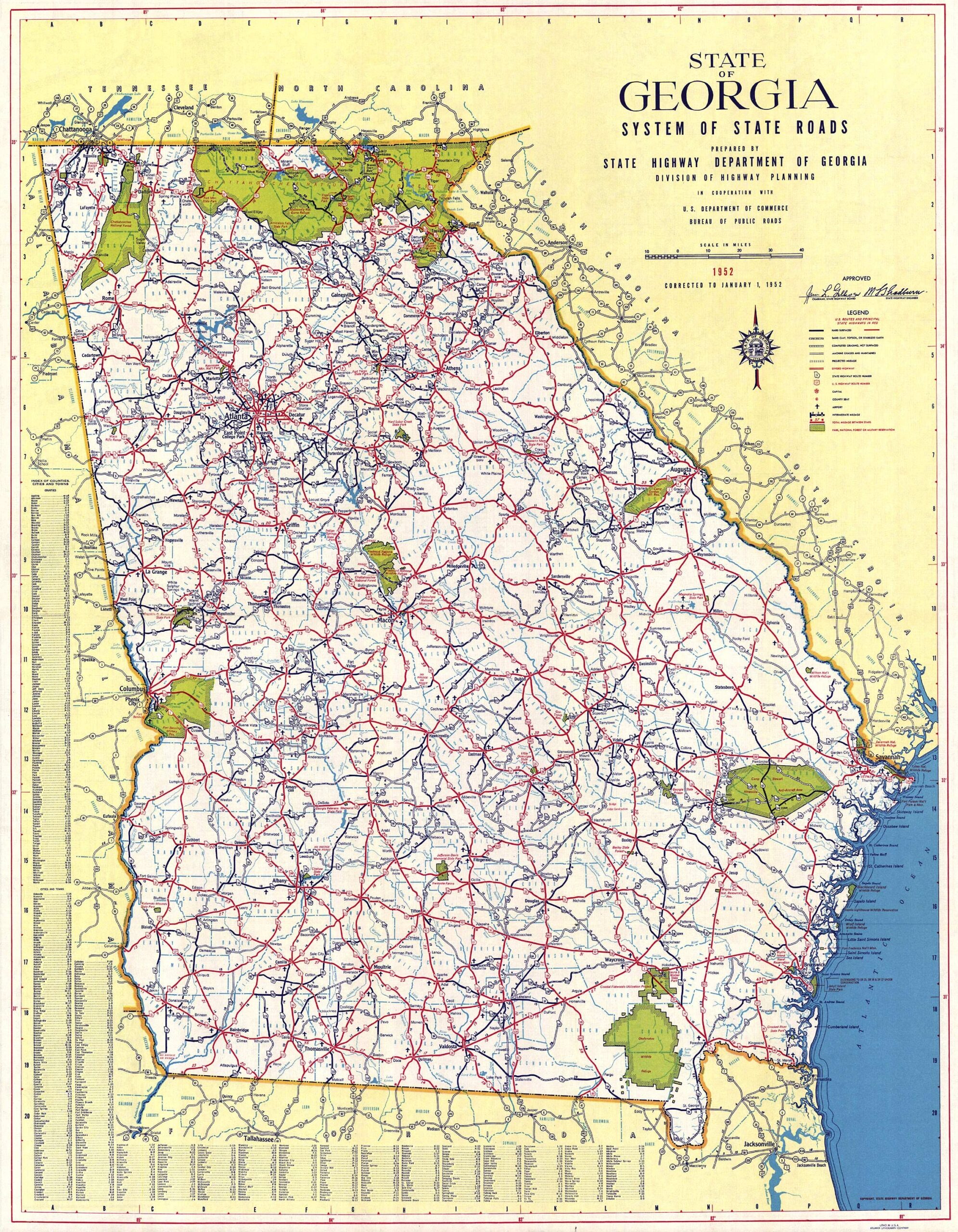 Printable Map Of Georgia Cities