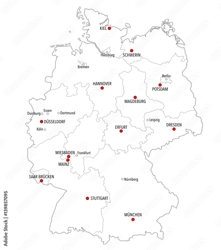 Printable Map Of Germany With Cities