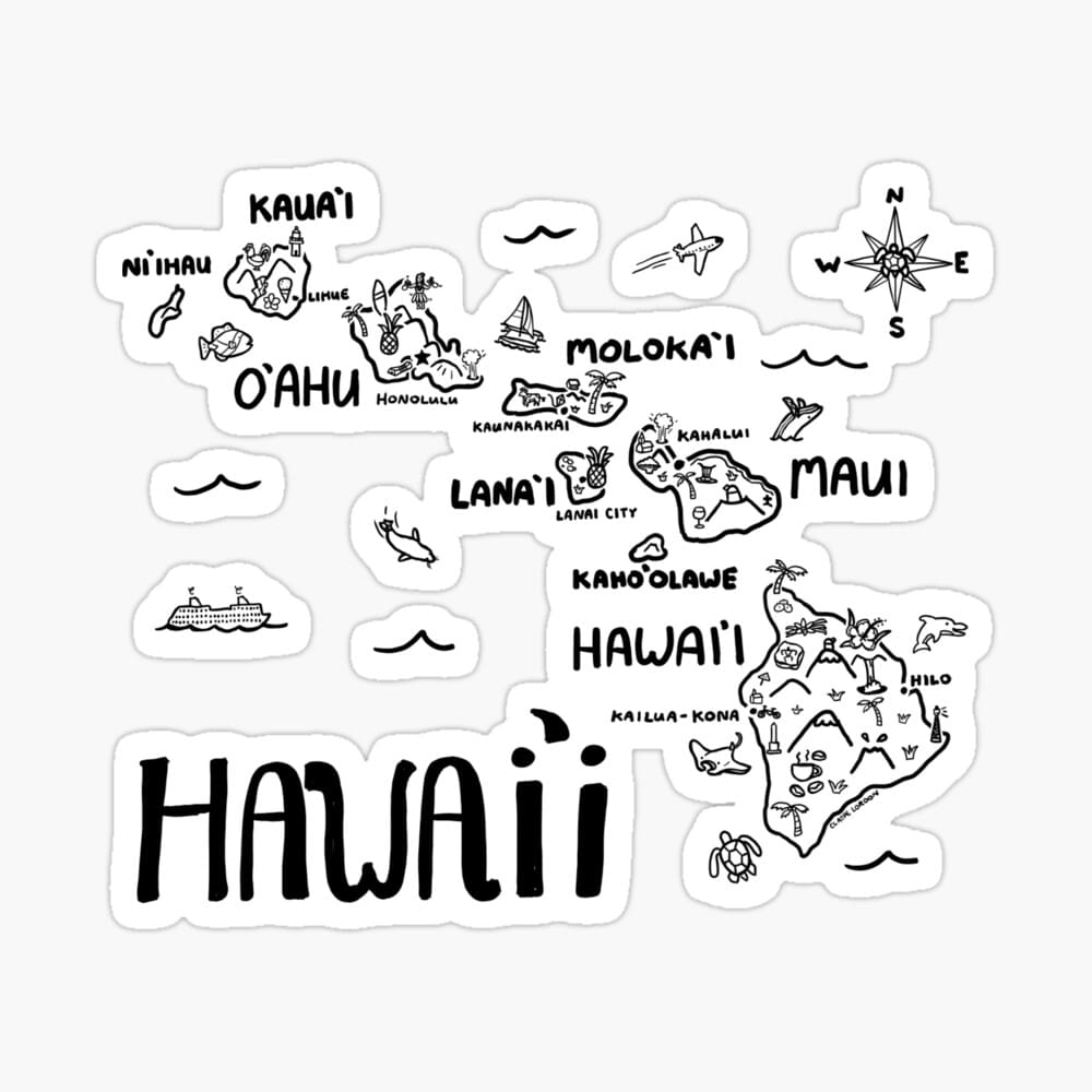 Printable Map Of Hawaii Islands Free Download And Print For You 