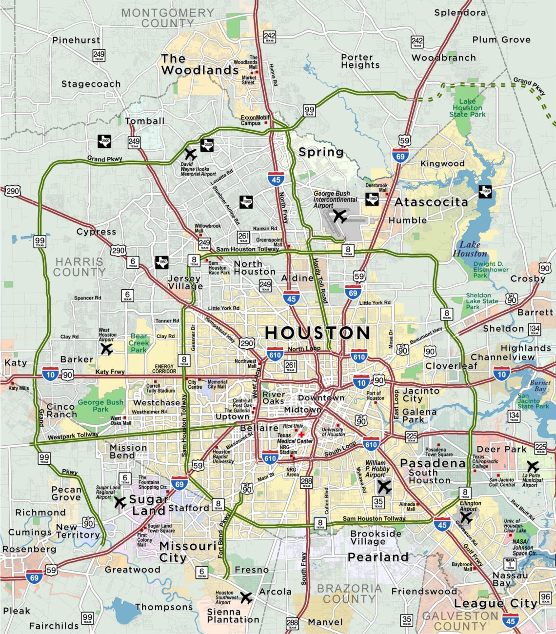 Printable Map Of Houston Texas Printable Word Searches
