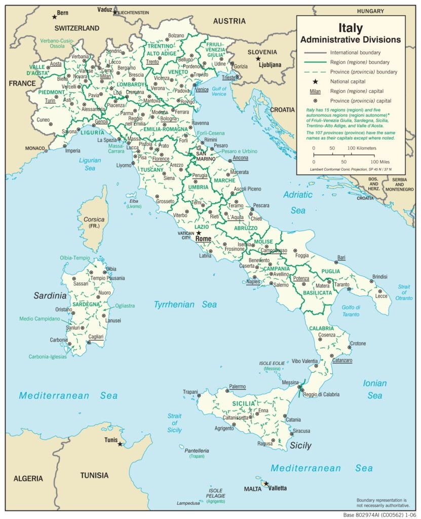 Printable Map Of Italy With Cities Map premiumprintable