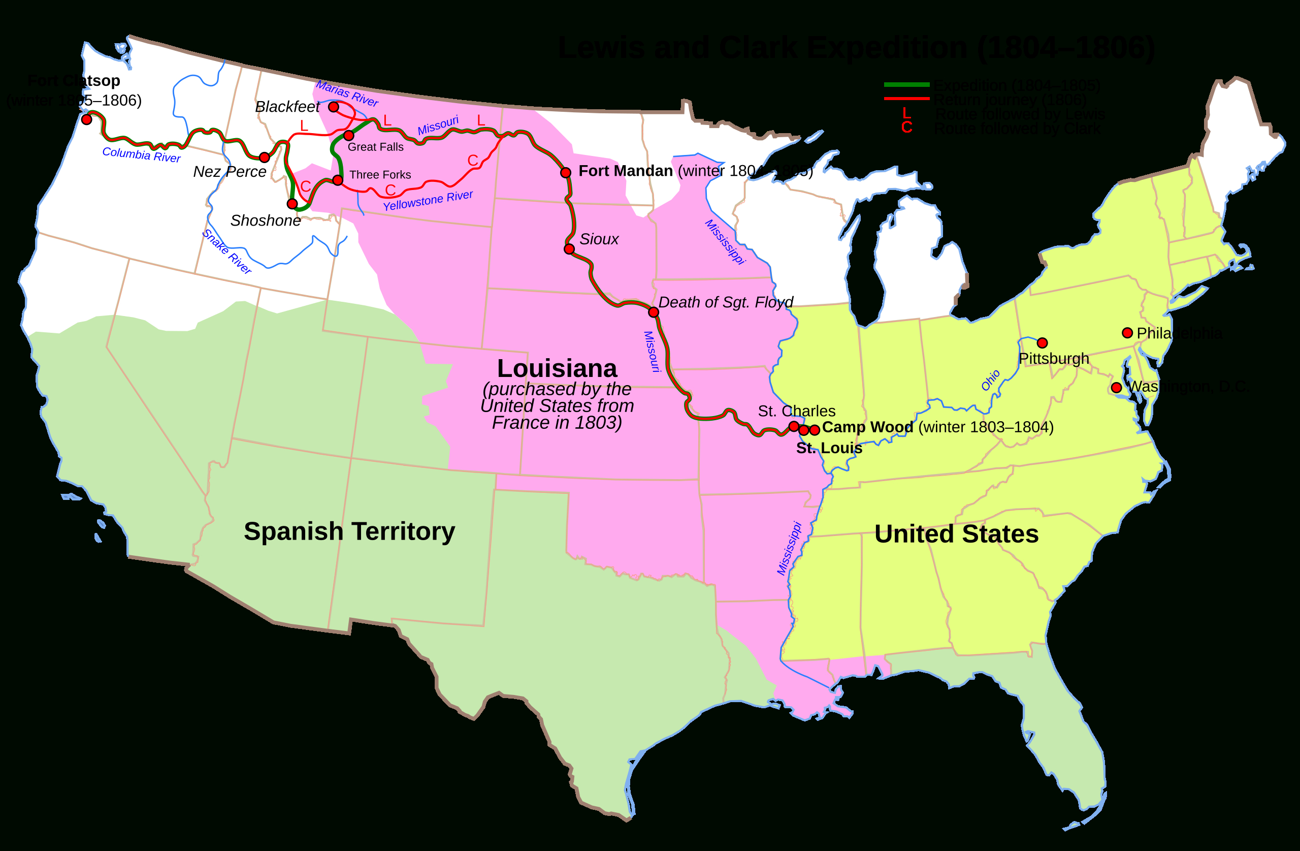 Printable Map Of Lewis And Clark Expedition Adams Printable Map