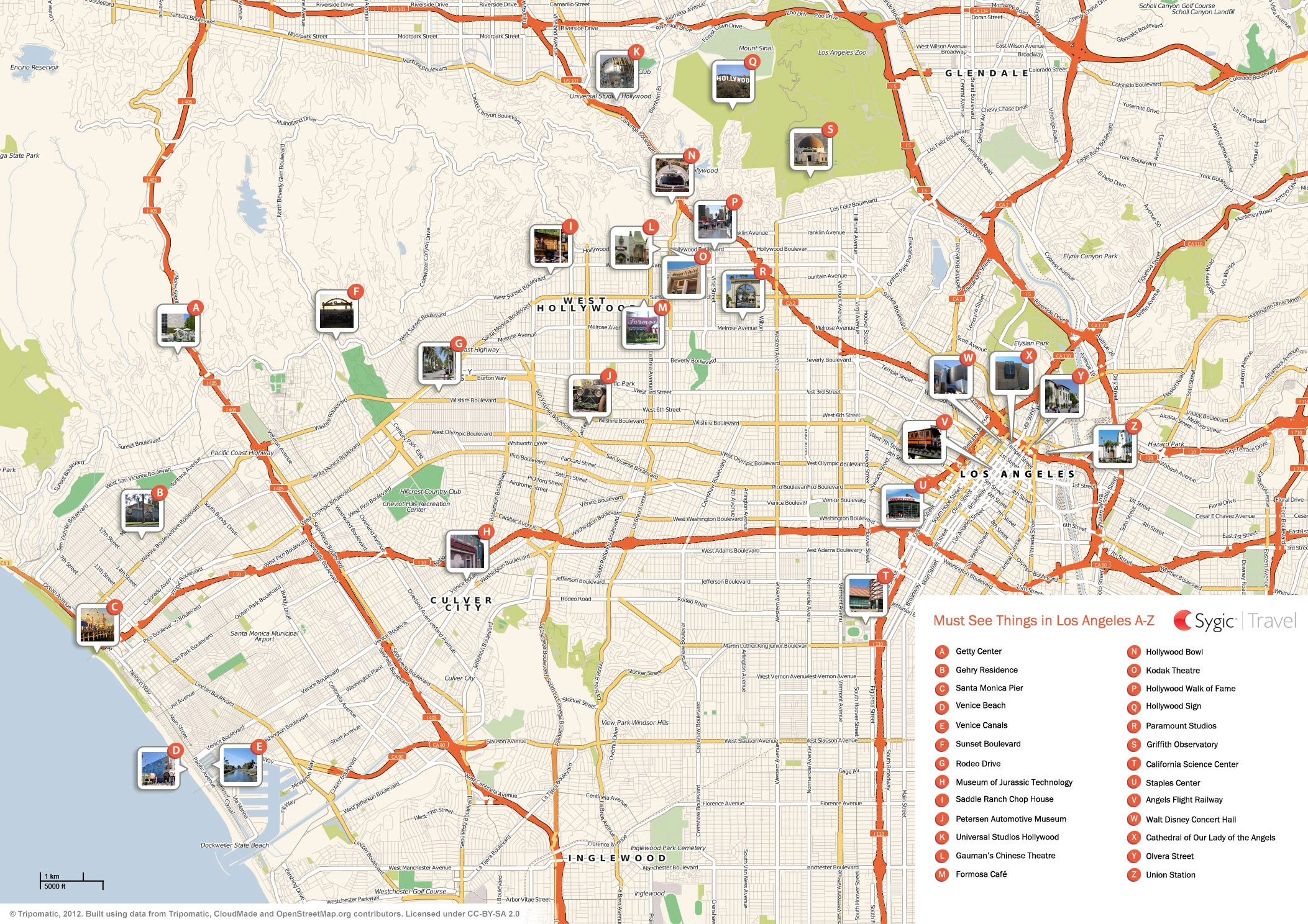 Printable Map Of Los Angeles Area