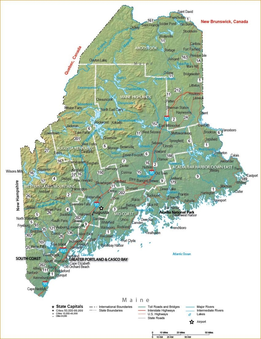 Printable Map Of Maine Coastline Free Printable Map