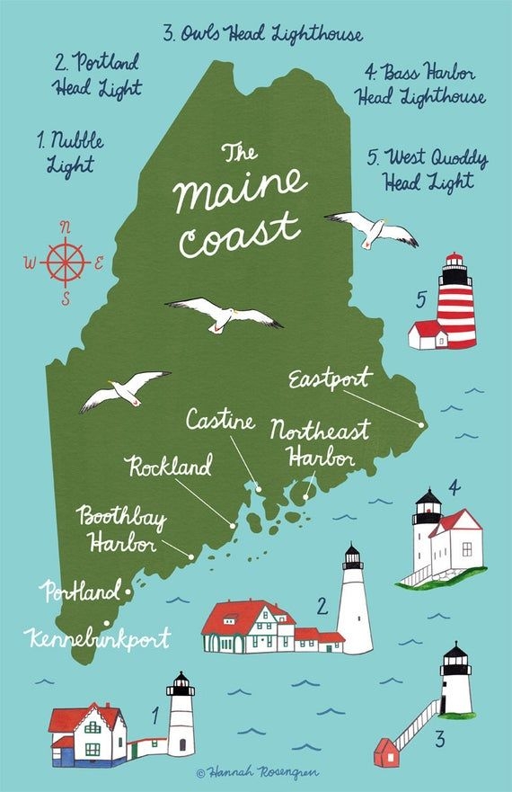 Printable Map Of Maine Lighthouses