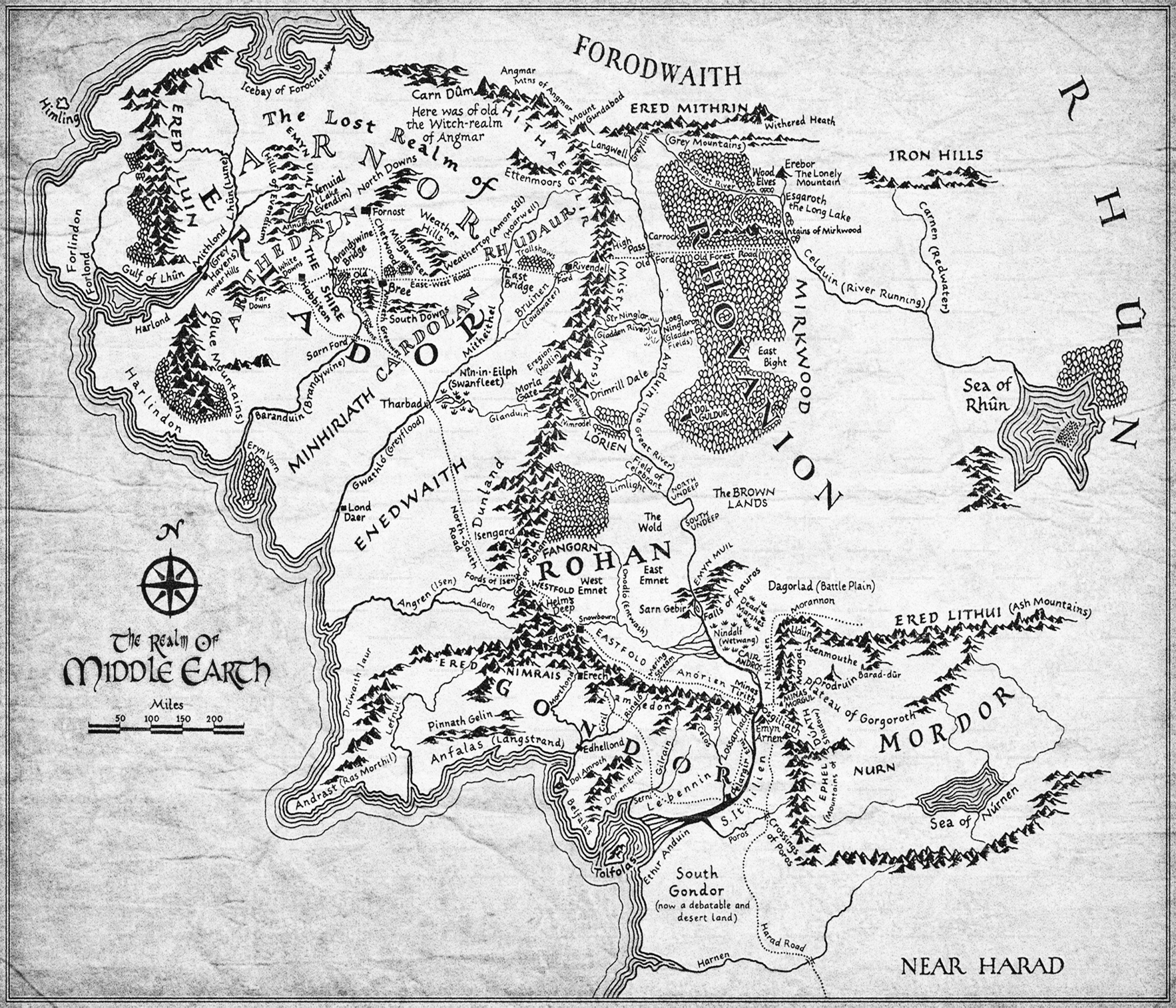 Printable Map Of Middle Earth