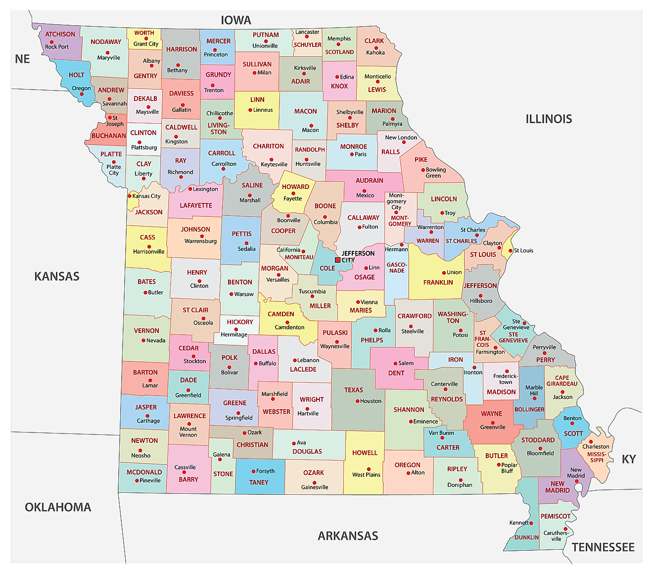 Printable Map Of Missouri Counties Plan Your Year Easily 