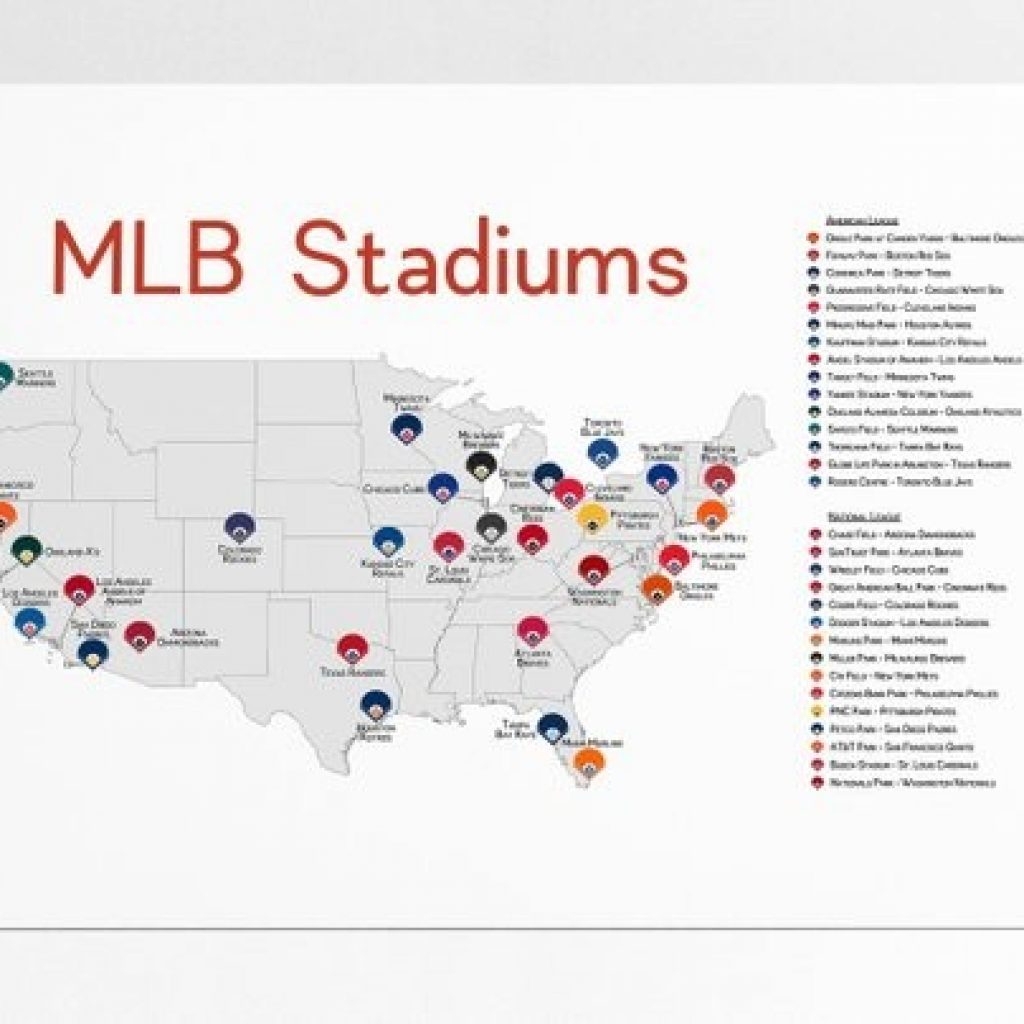 Printable Map Of MLB Stadiums