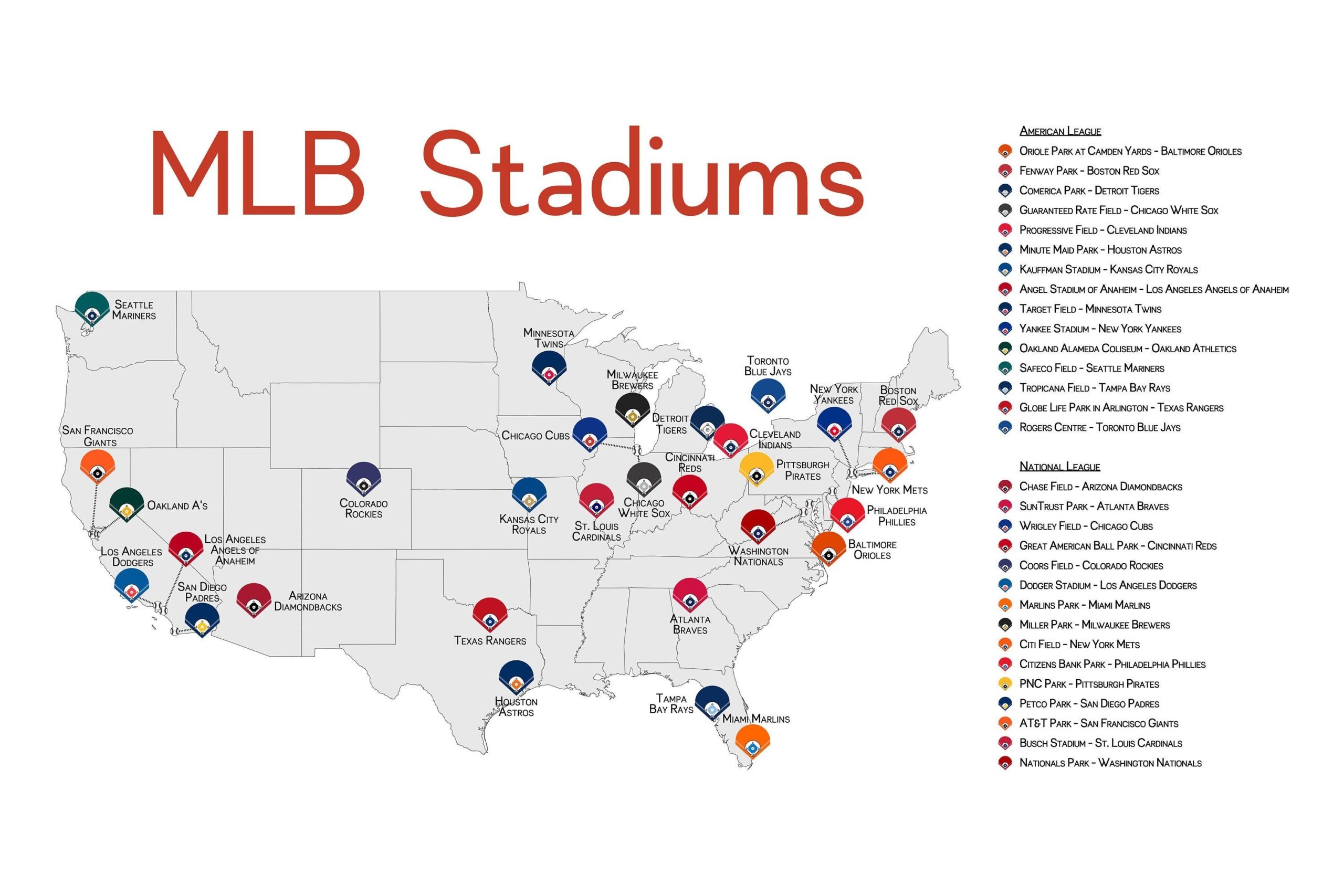 Printable Map Of Mlb Stadiums Dev onallcylinders
