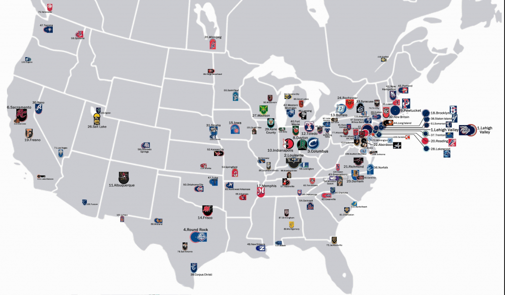 Printable Map Of MLB Stadiums
