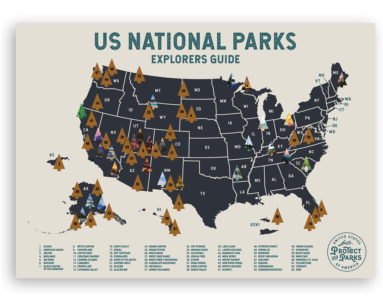 Printable Map Of National Parkseast Coast National Parks Map
