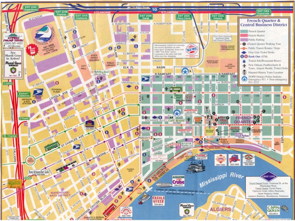 Printable Map Of New Orleans French Quarter