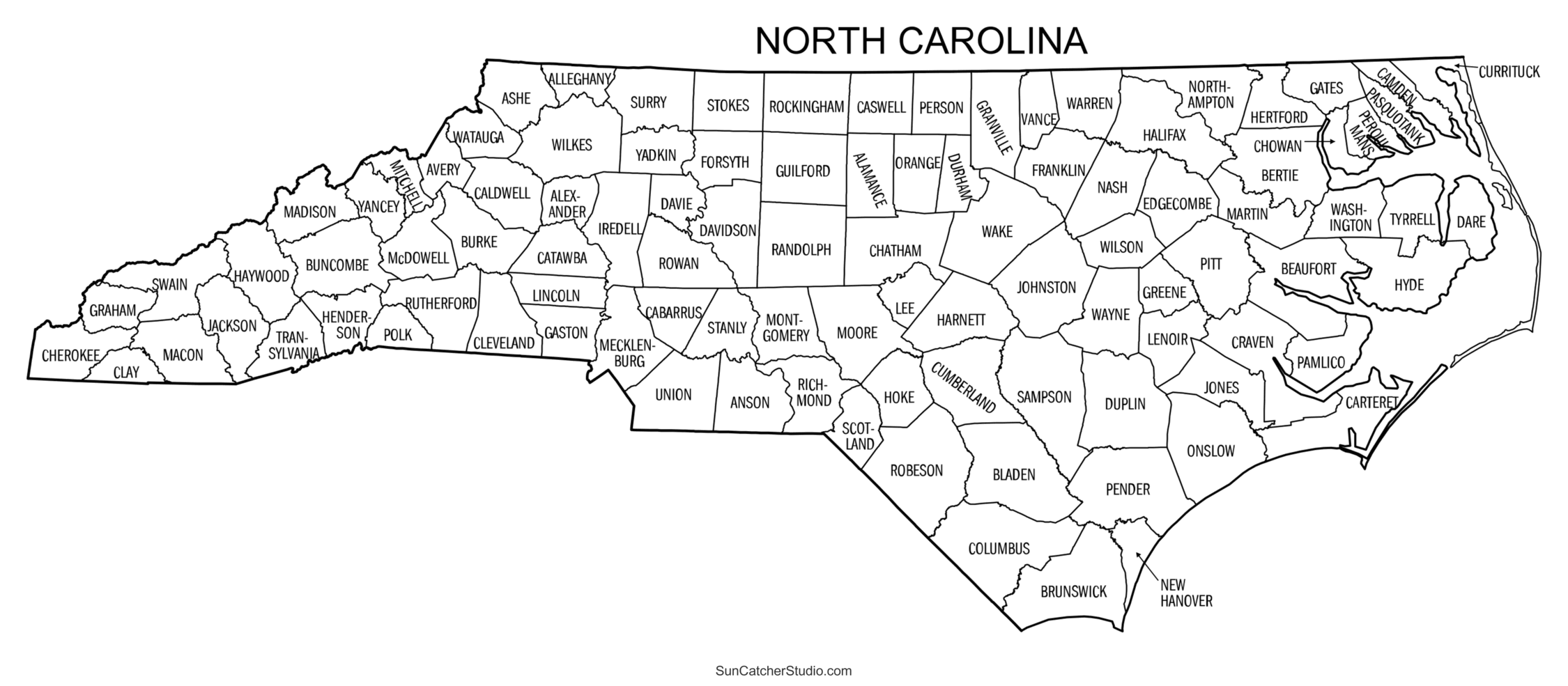 Printable Map Of North Carolina Free Printable Map