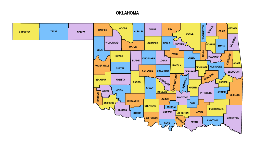 Printable Map Of Oklahoma Counties