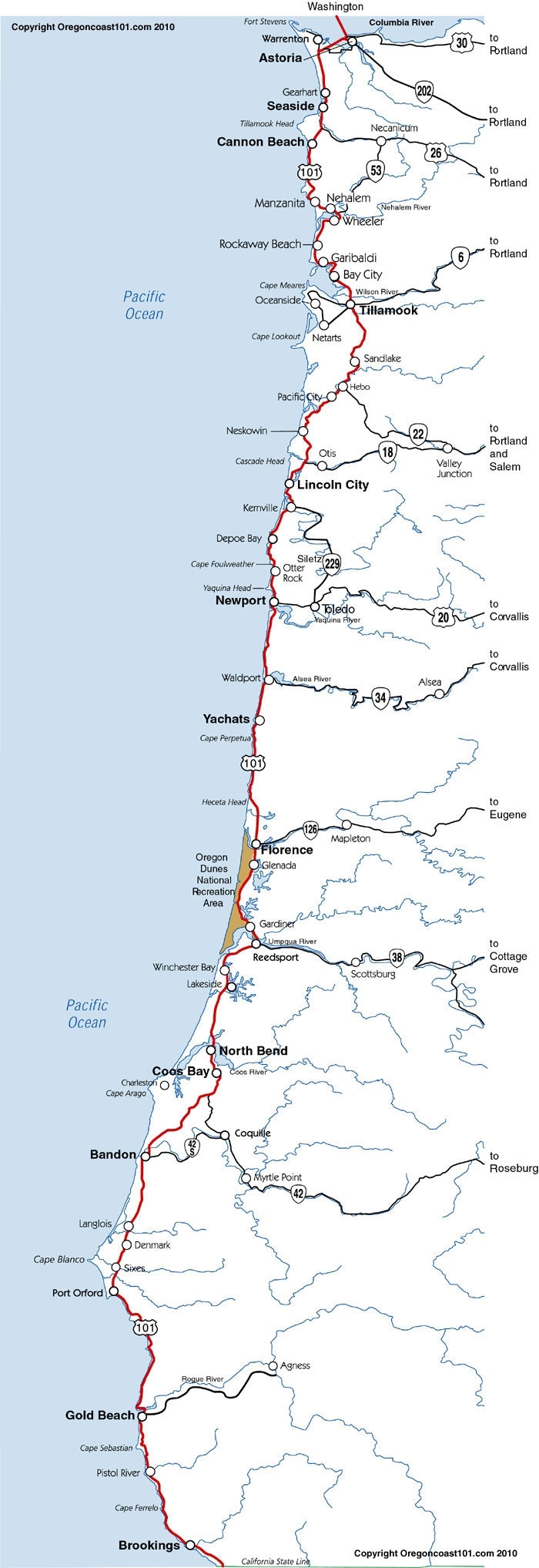 Printable Map Of Oregon Coast Printable Map