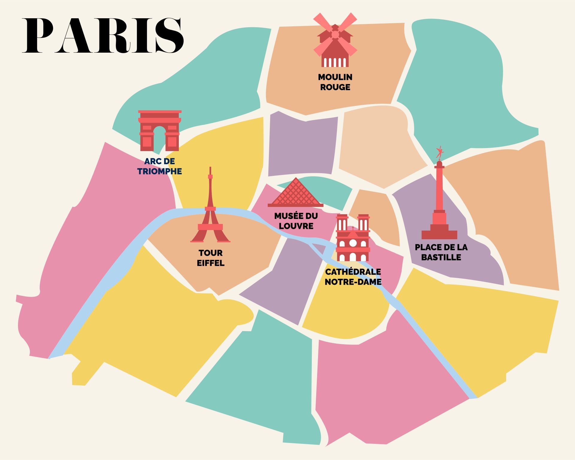 Printable Map Of Paris Attractions