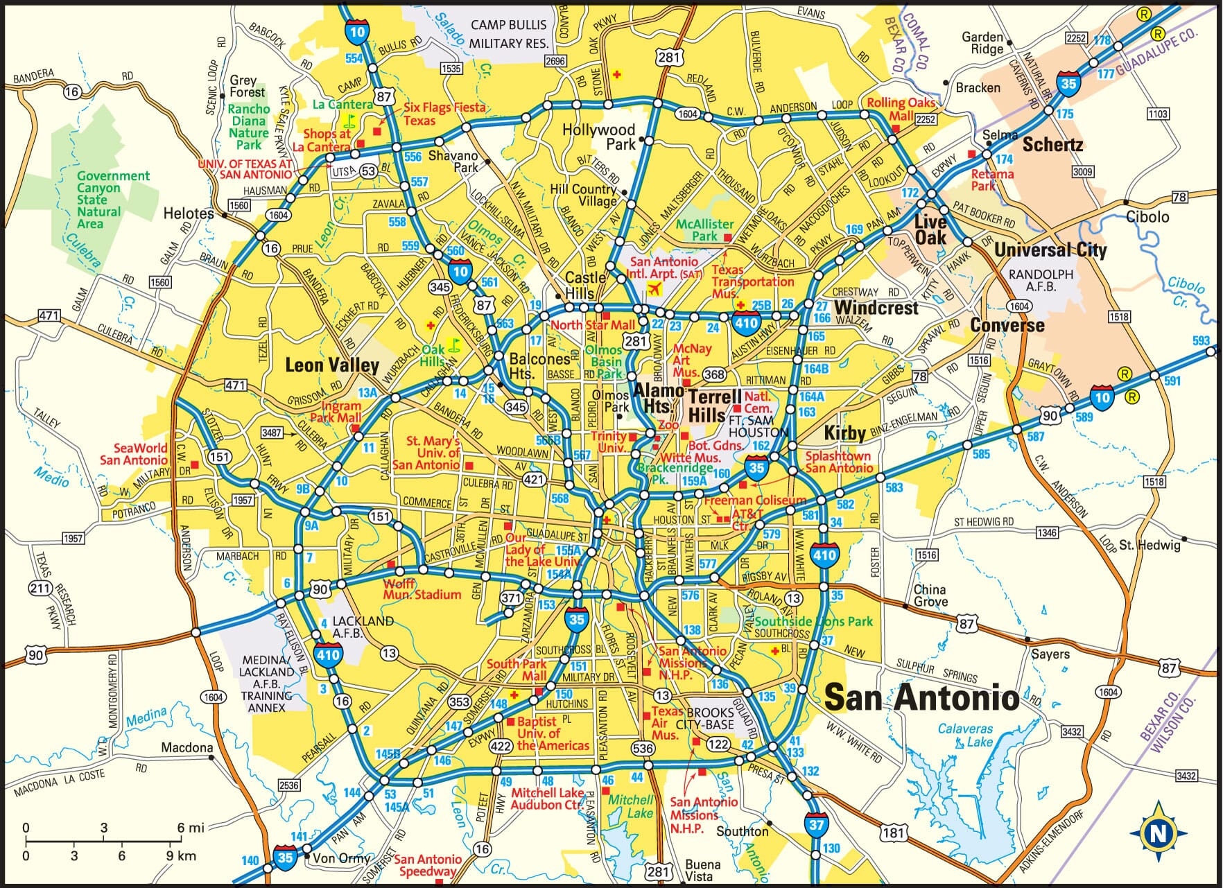 Printable Map Of San Antonio
