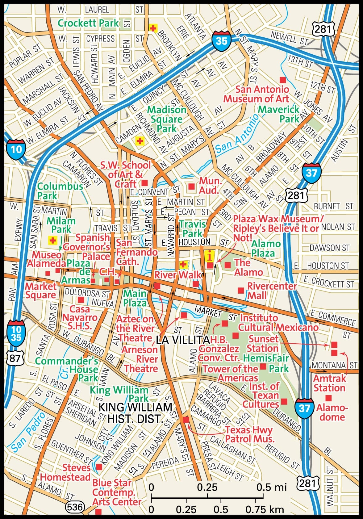 Printable Map Of San Antonio