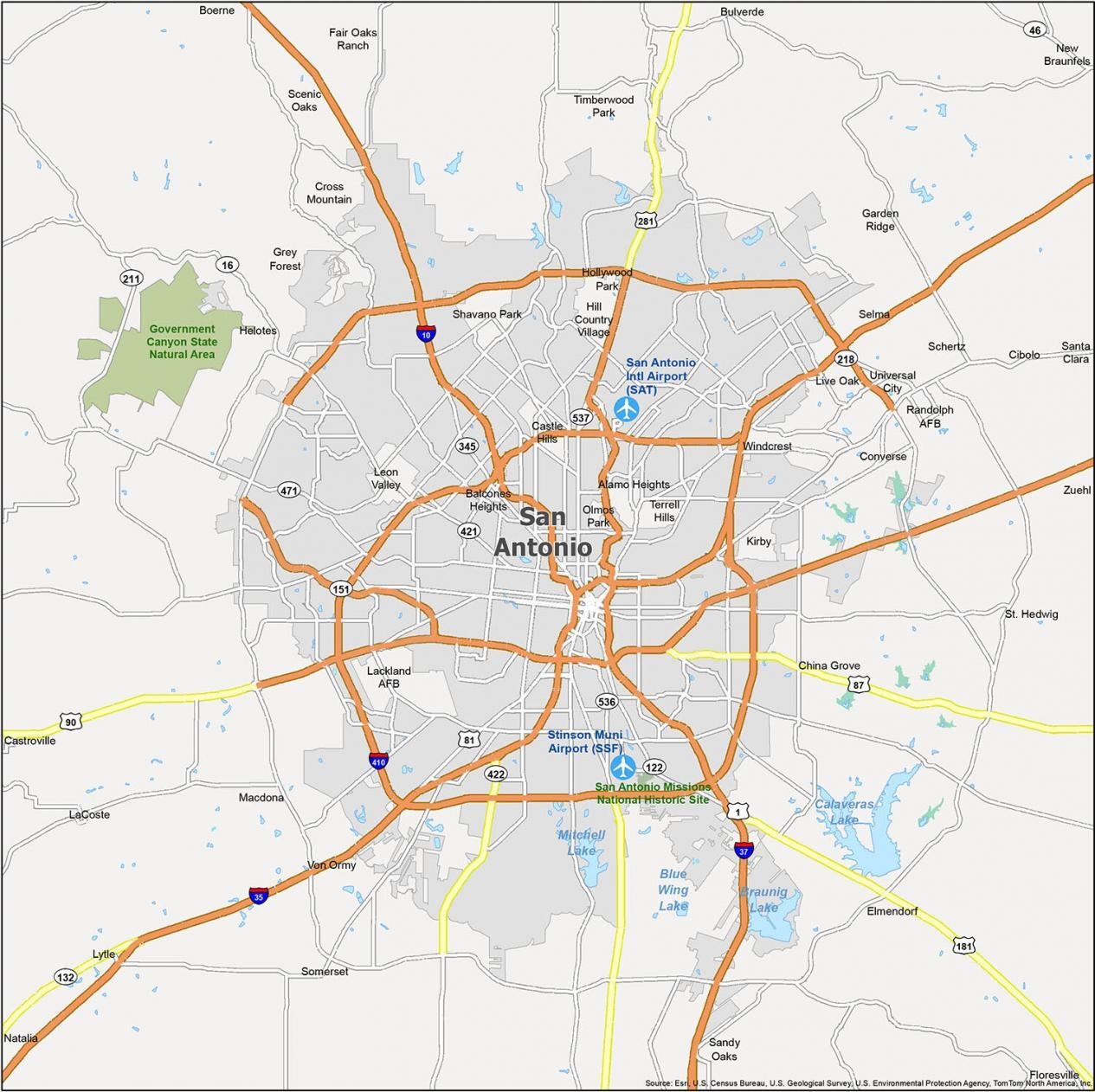 Printable Map Of San Antonio