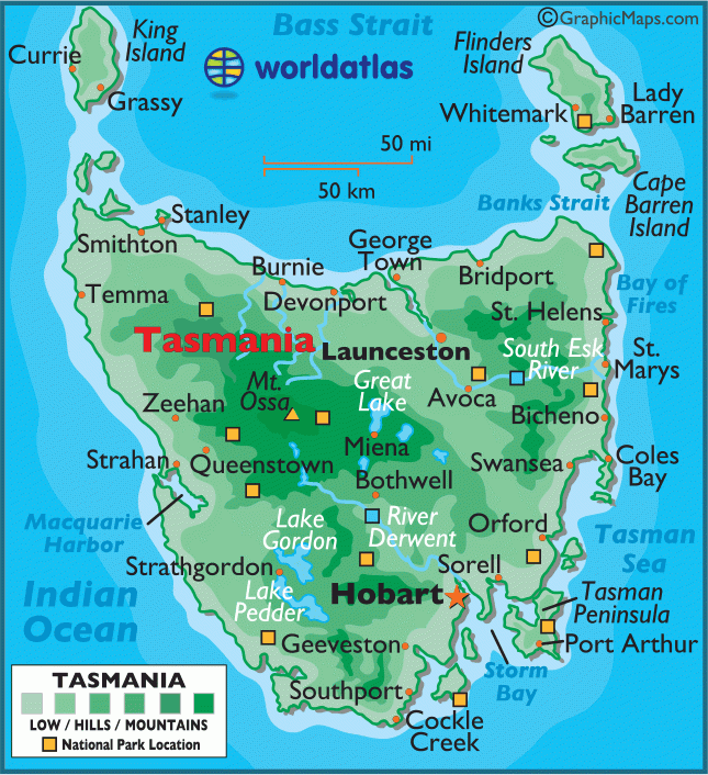 Printable Map Of Tasmania Adams Printable Map