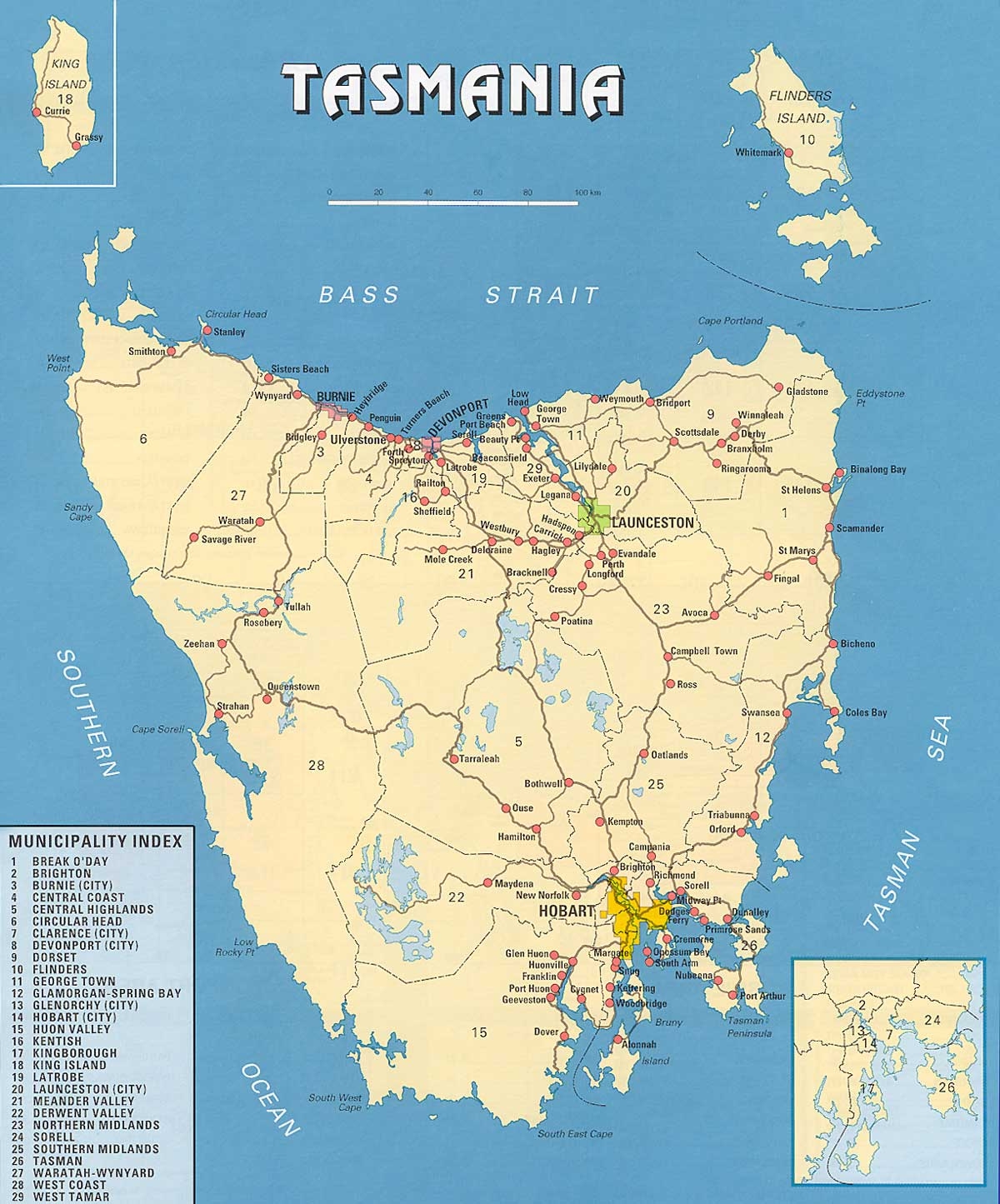 Printable Map Of Tasmania Adams Printable Map