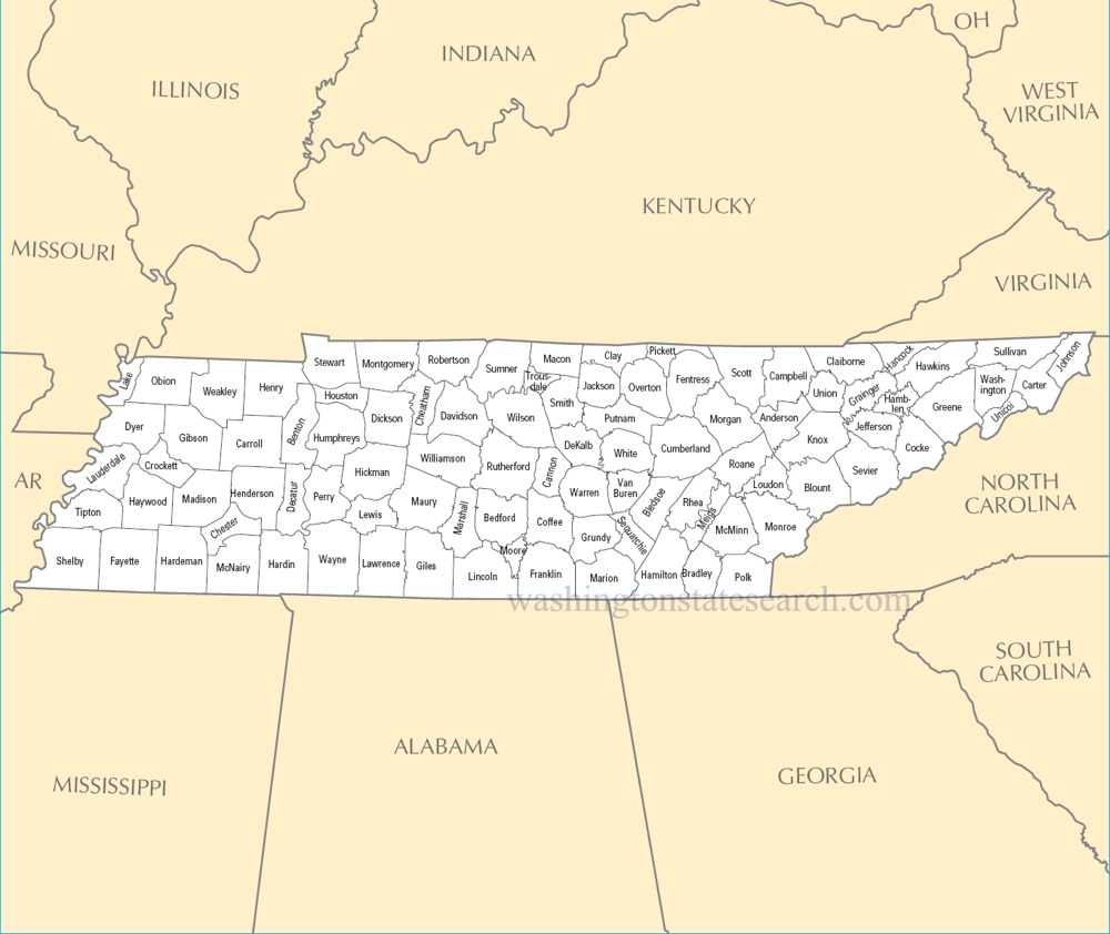 Printable Map Of Tennessee Counties Printable Calendars AT A GLANCE