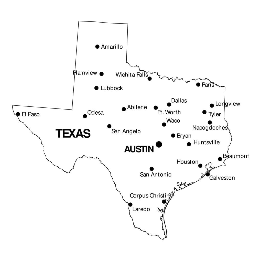 Printable Map Of Texas Cities Free Download And Print For You