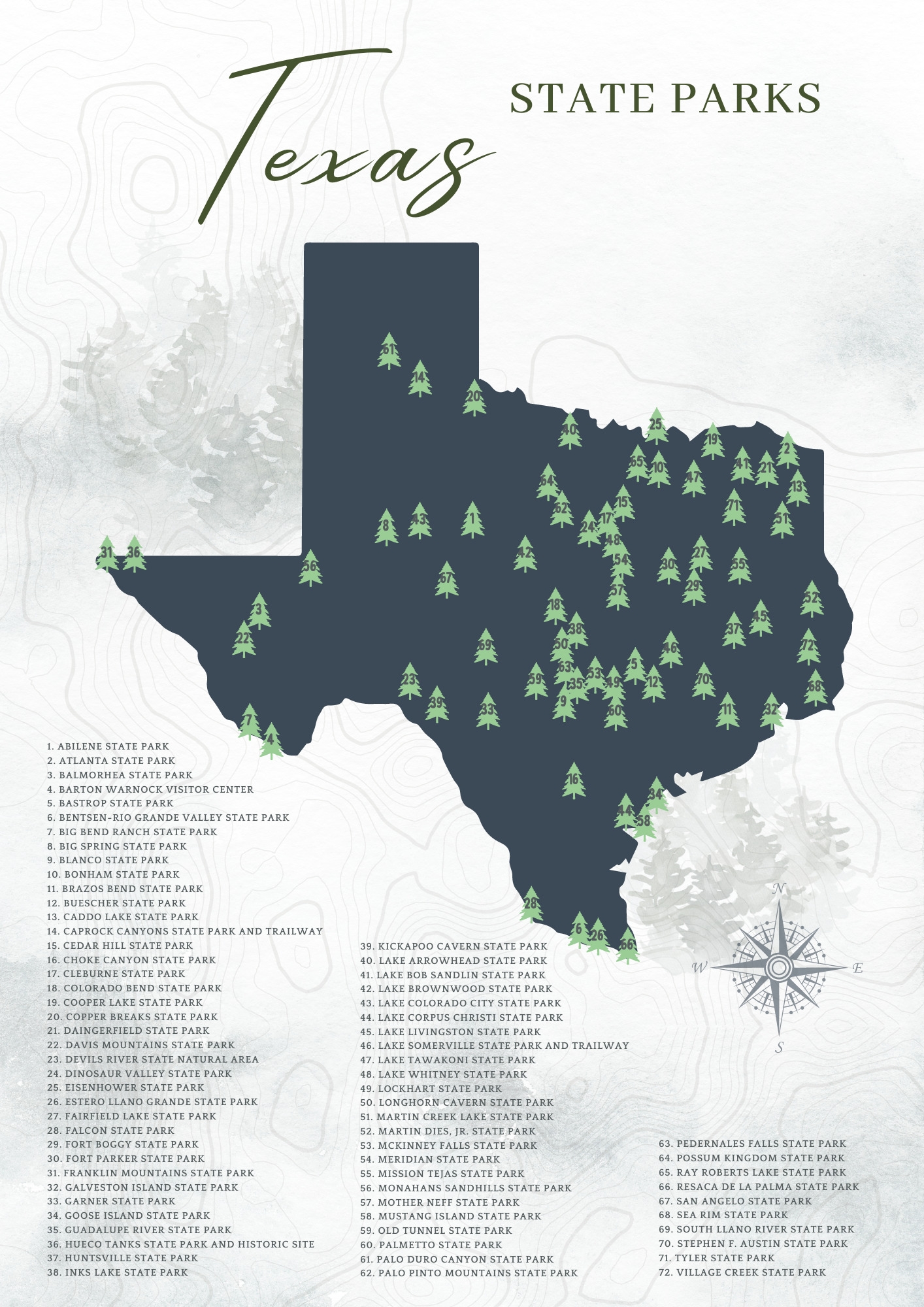 Printable Map Of Texas State Parks