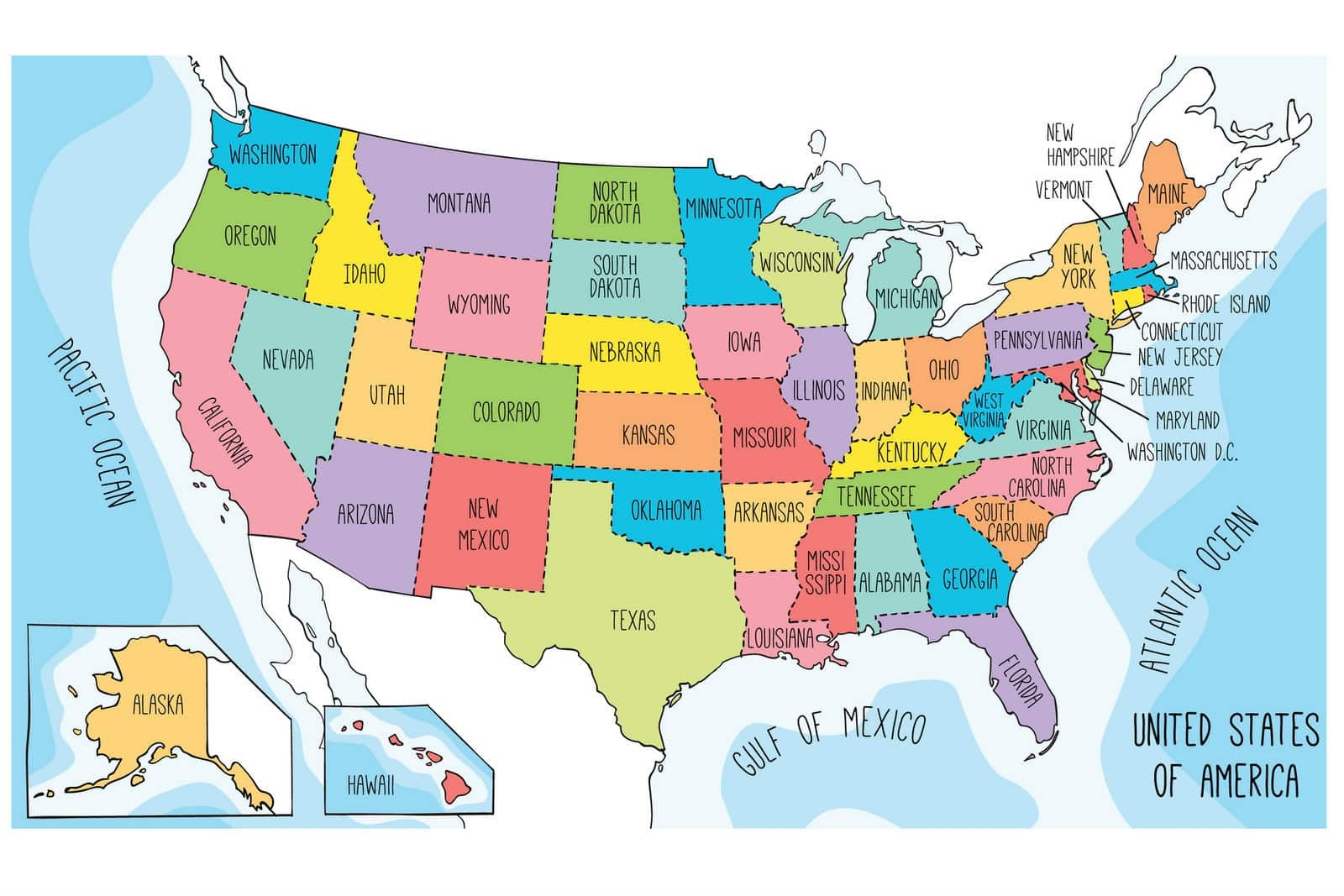 Printable Map Of The United States For Kids Printable Map Of The United States For Kids
