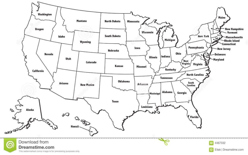 Map Of The United States Printable With State Names - Download Free ...