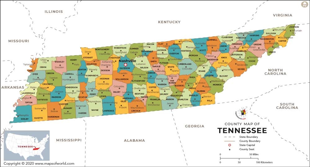 Printable Map Of Tn Counties
