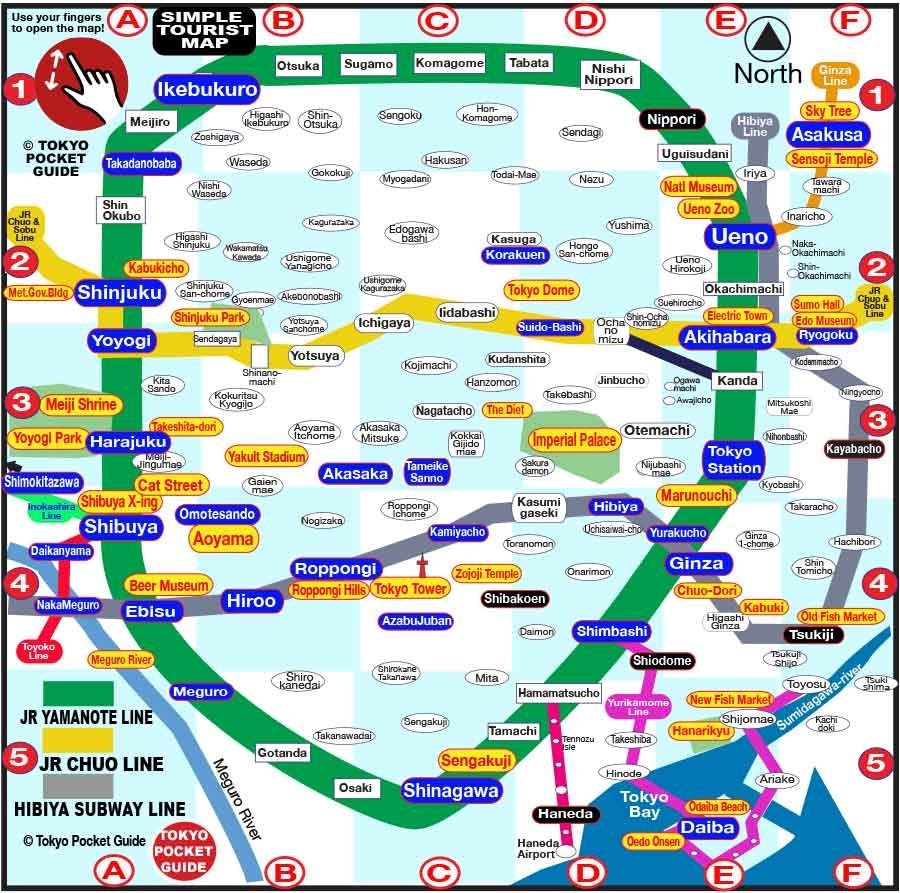 Printable Map Of Tokyo Attractions Educational Printable Activities