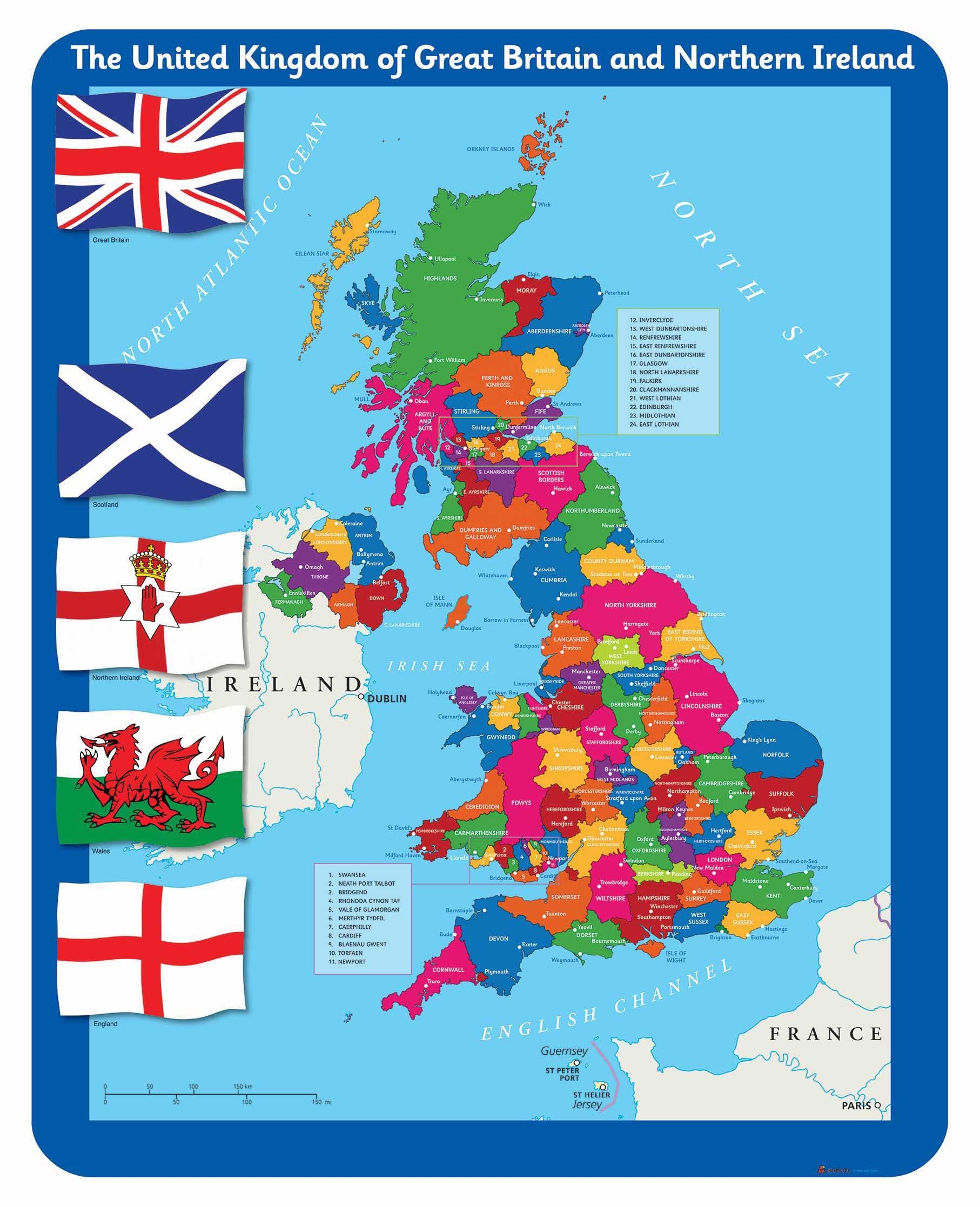 Printable Map Of Uk Counties