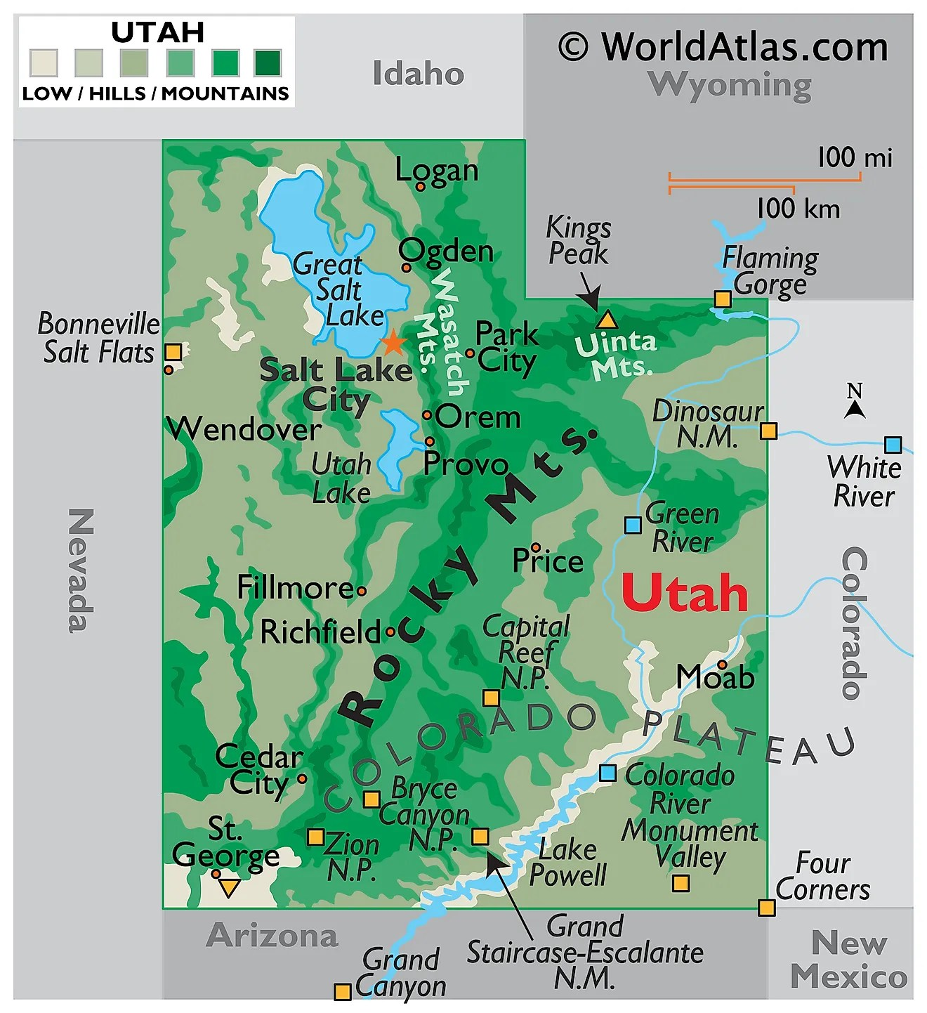 Printable Map Of Utah Printable Map Of Utah