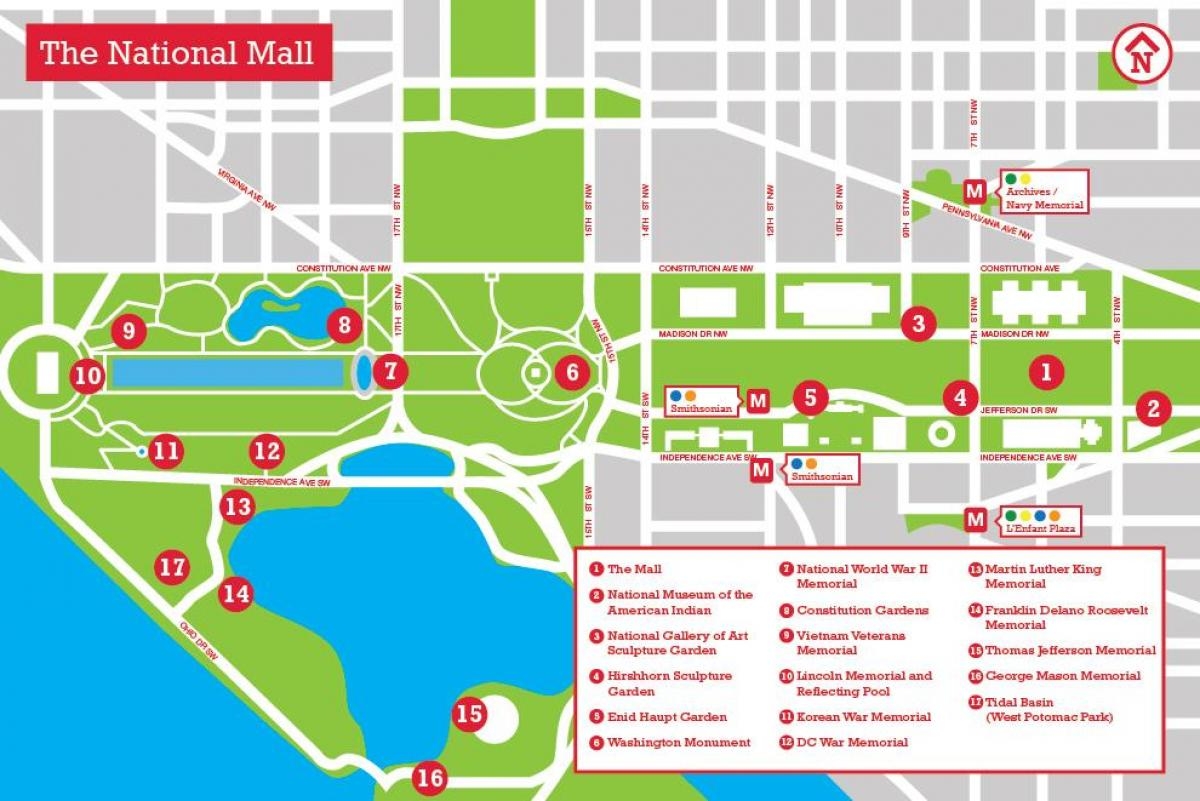 Printable Map Of Washington Dc Mall