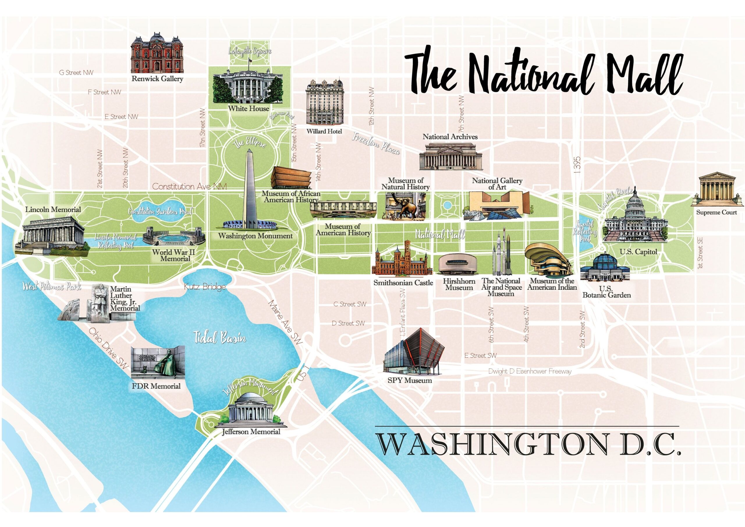 Printable Map Of Washington Dc Mall Printable New Year Banners