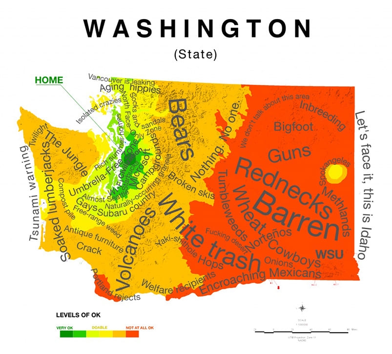 Printable Map Of Washington State Free Download And Print For You 