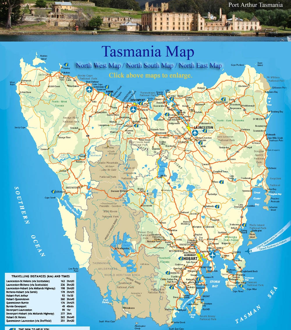 Printable Map Tasmania