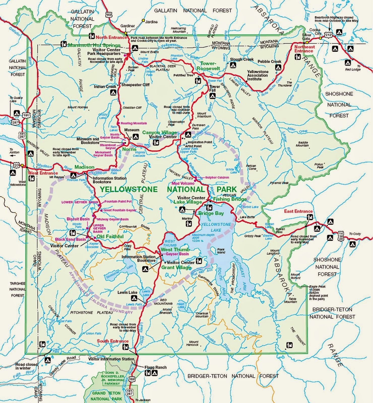 Printable Map Yellowstone National Park Unique Yellowstone Map With
