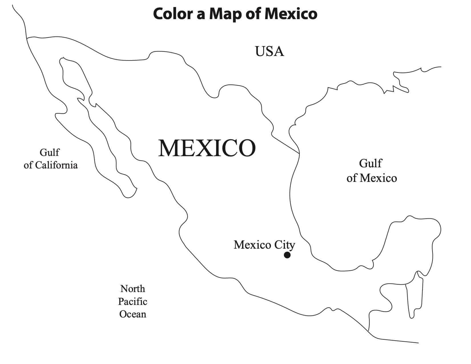 Printable Mexico Map Coloring Free Download And Print For You 