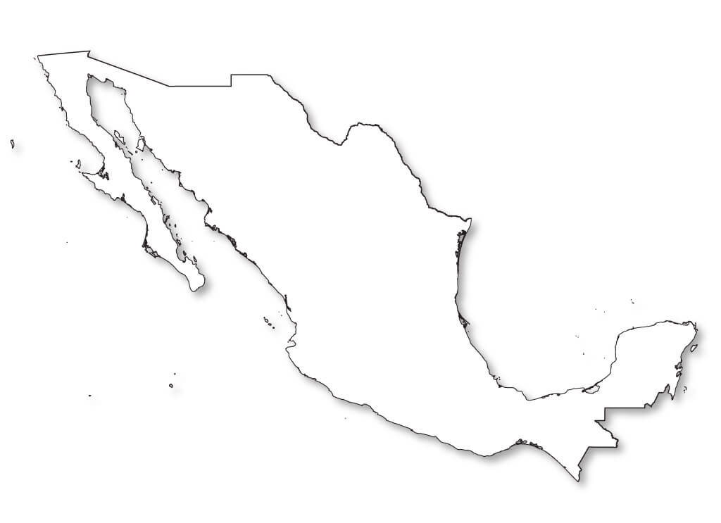 Printable Mexico Map Outline Free Download And Print For You 