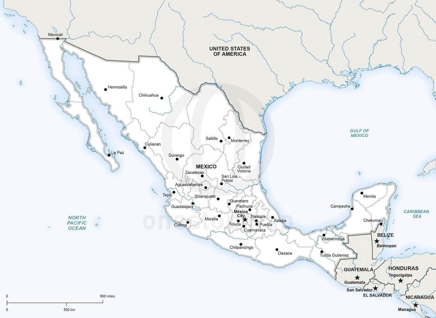 Printable Mexico Map Political Free Download And Print For You 