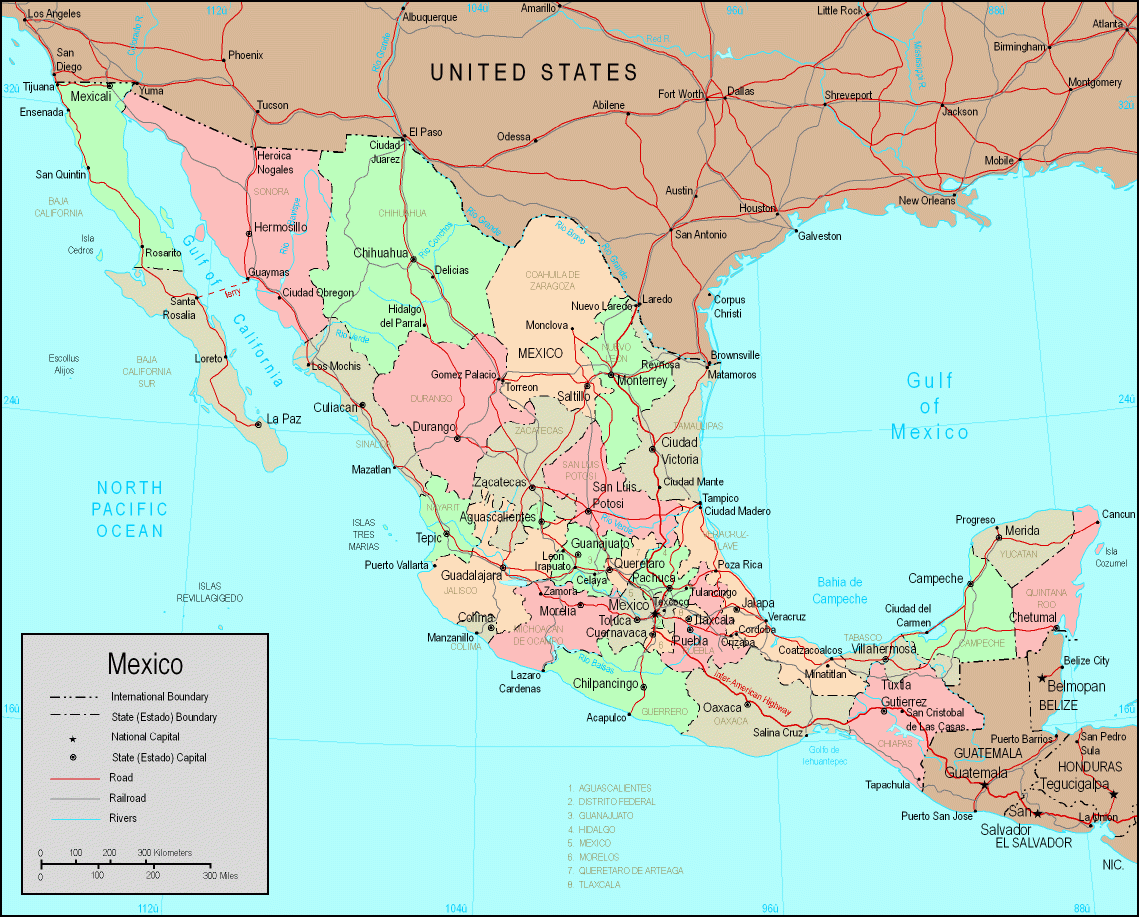 Printable Mexico Map