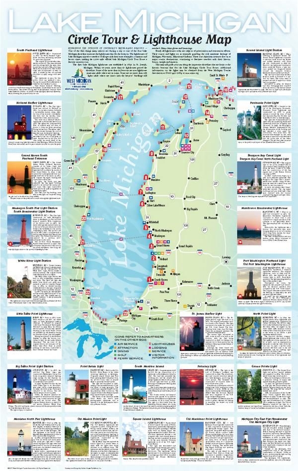 Printable Michigan Lighthouse Map