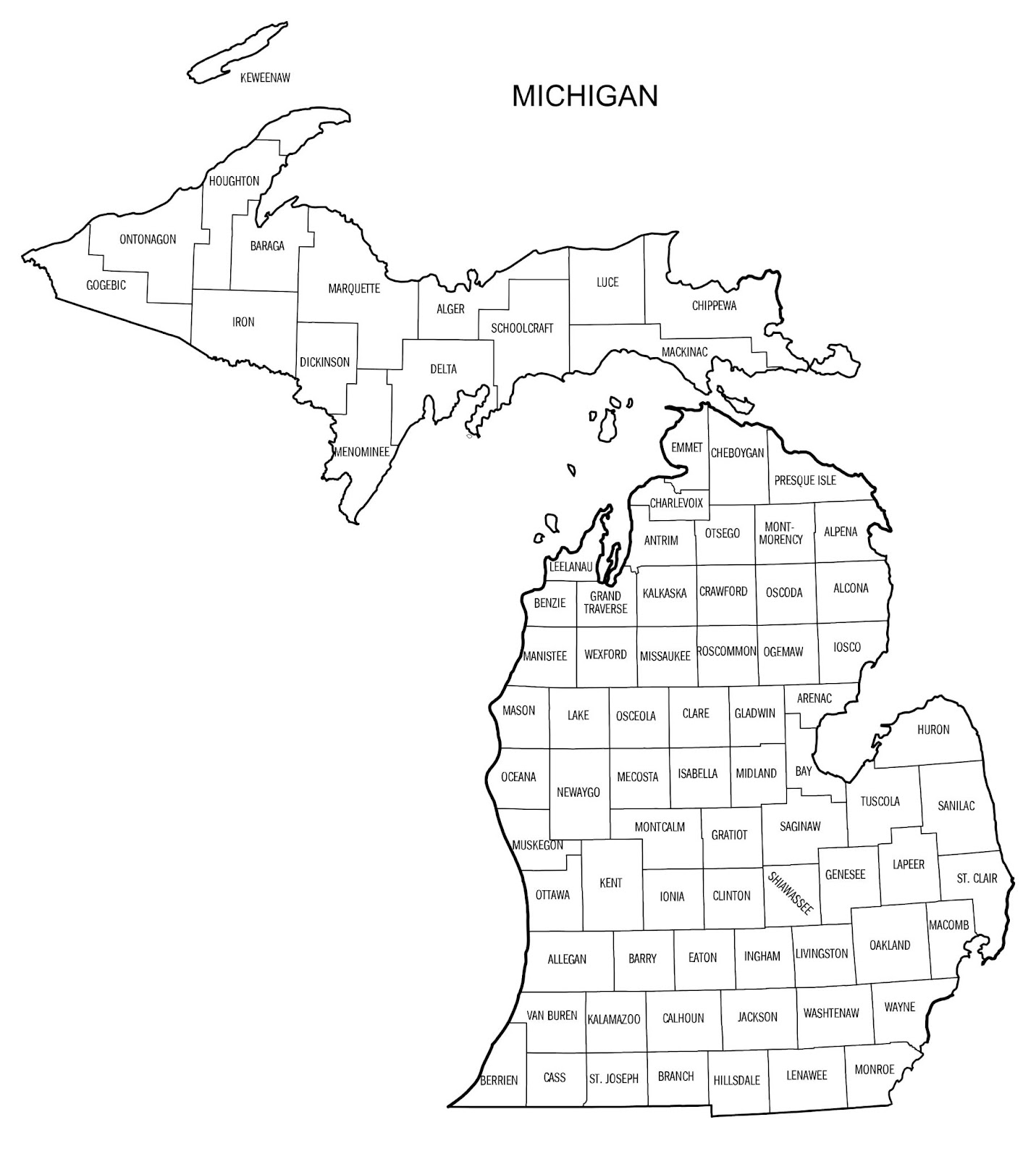 Printable Michigan Map Astra edu pl