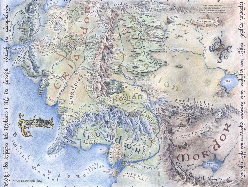 Printable Middle Earth Map