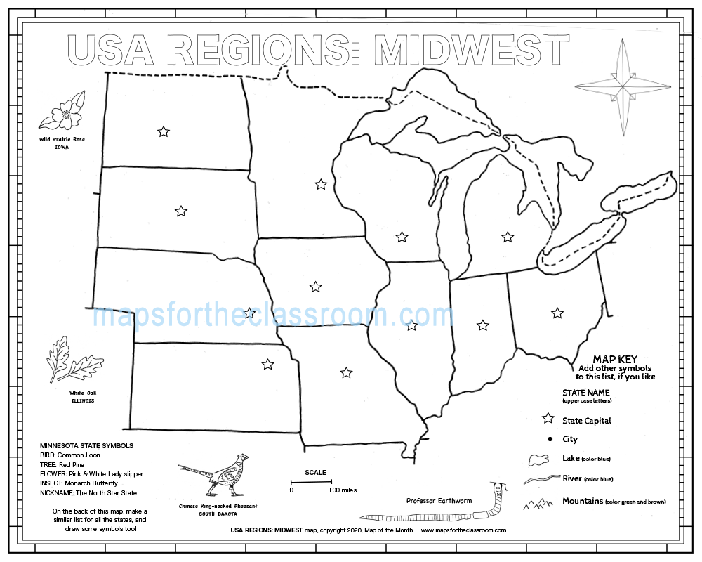 Printable Midwest Map